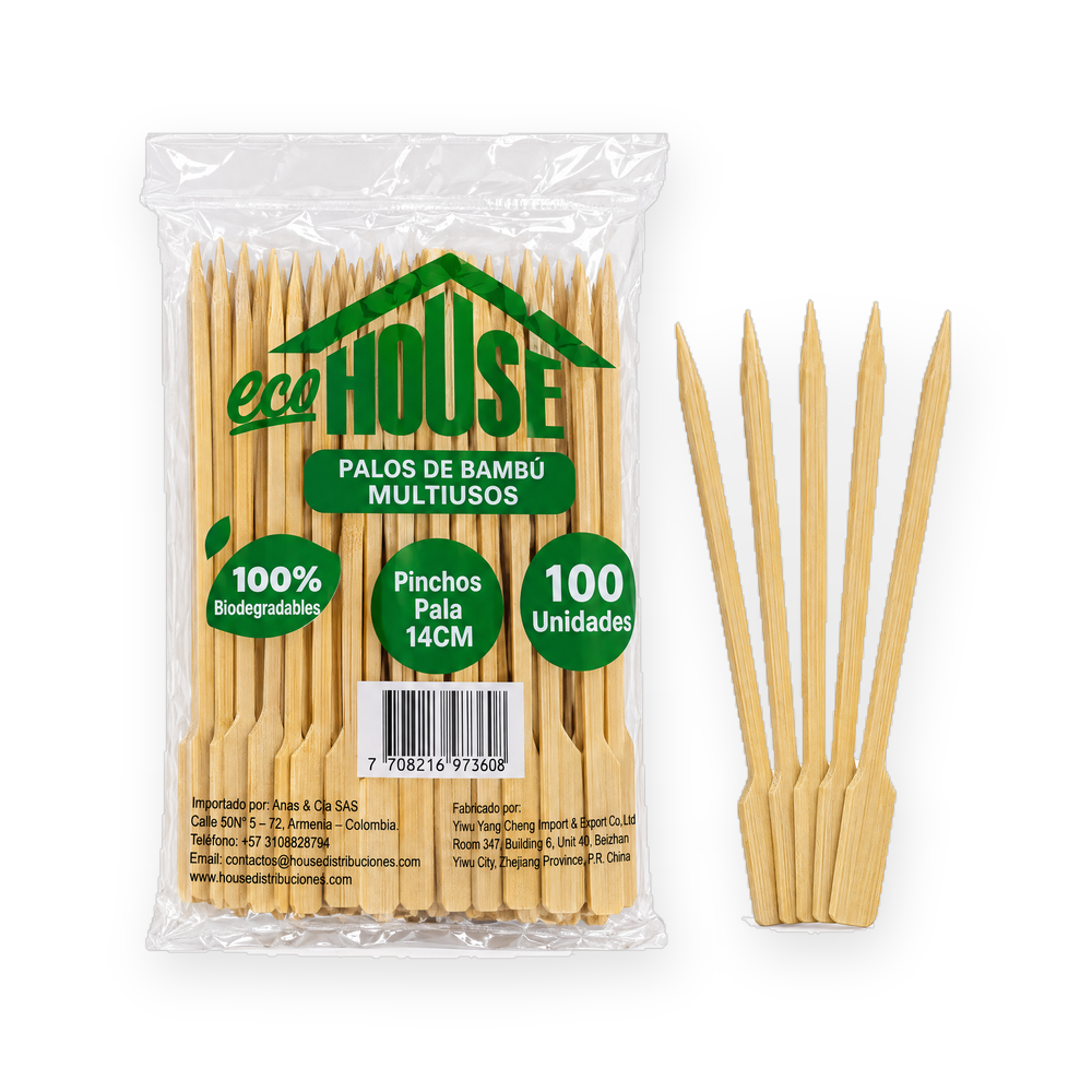 Pincho pala de bambú 14 cm · House